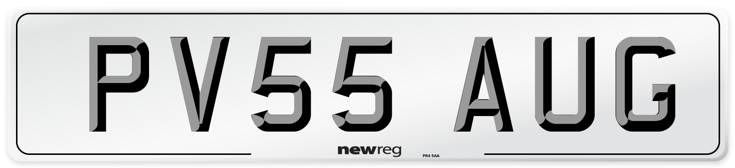 PV55 AUG Number Plate from New Reg